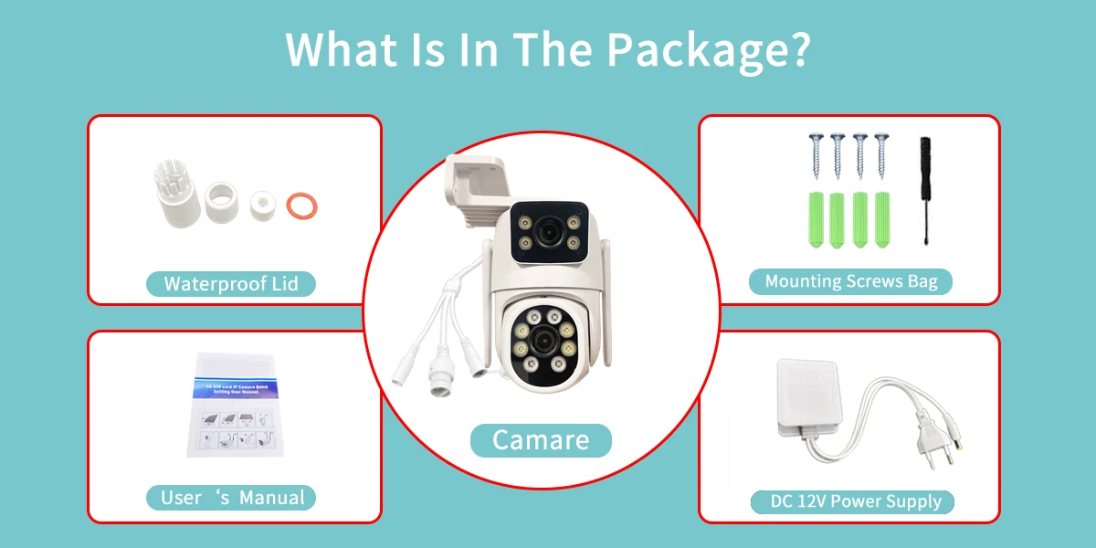 4MP WIFI IP Camera 3G 4G SIM Card PTZ 4MP Video Surveillance Cameras Outdoor Dual Lens ZOOM Alarm Color Night Camhipro App