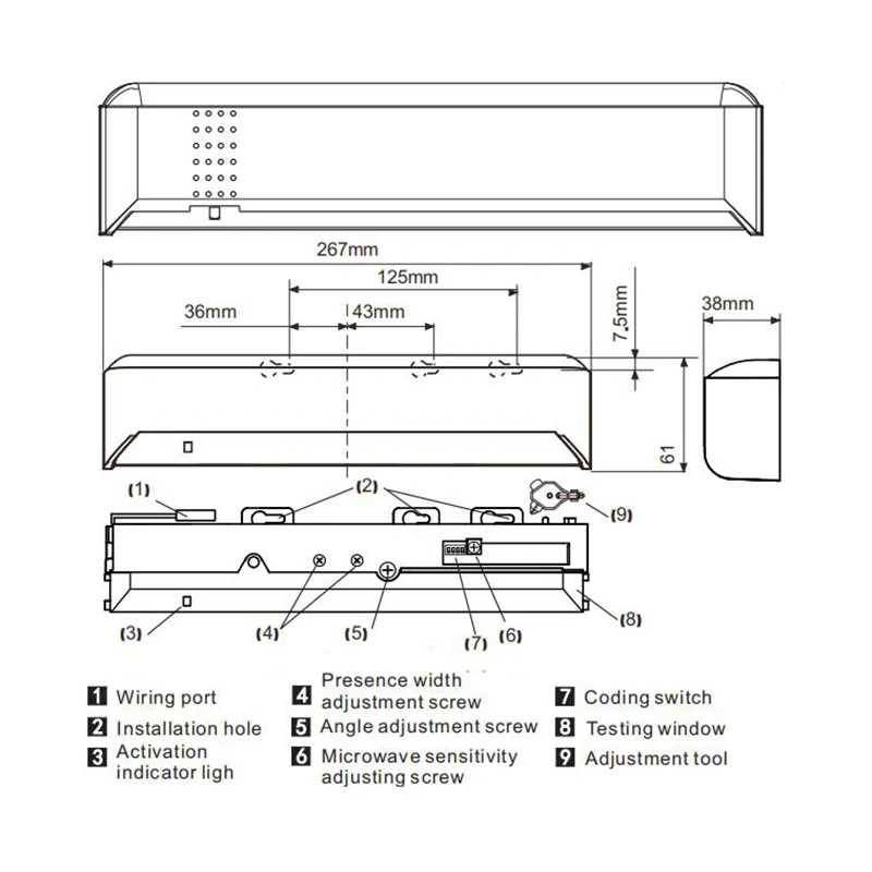 Professional Integrated Microwave Motion Sensor Active Infrared Presence Detector for Automatic Door