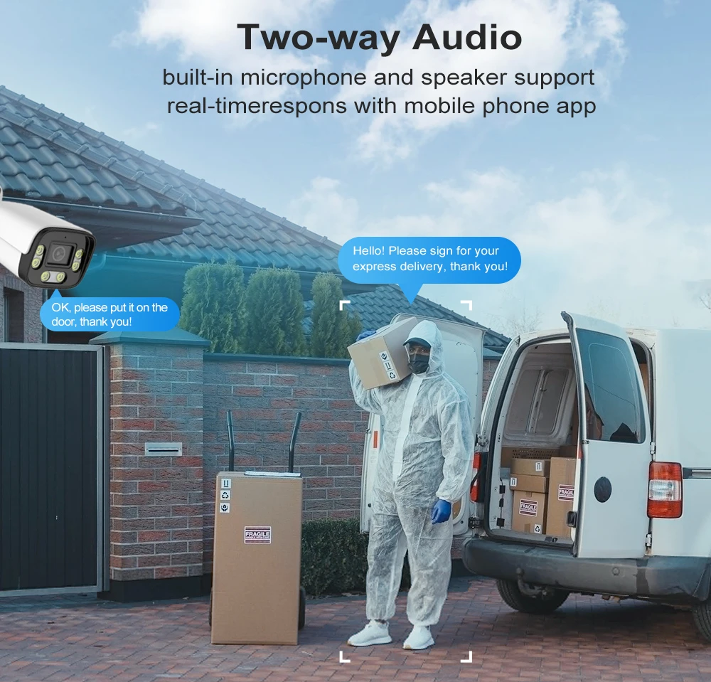 ICsee 4K 8MP Wireless Outdoor Security Wifi AI Camera 98ft NightColor Human Detection Bullet Waterproof IP Camera H.265 2.8mm