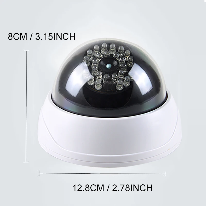 1PC Dummy Fake Camera with LED Red Light, Battery Operated, No Wiring Required, Indoor Outdoor Fake Dome Security Camera