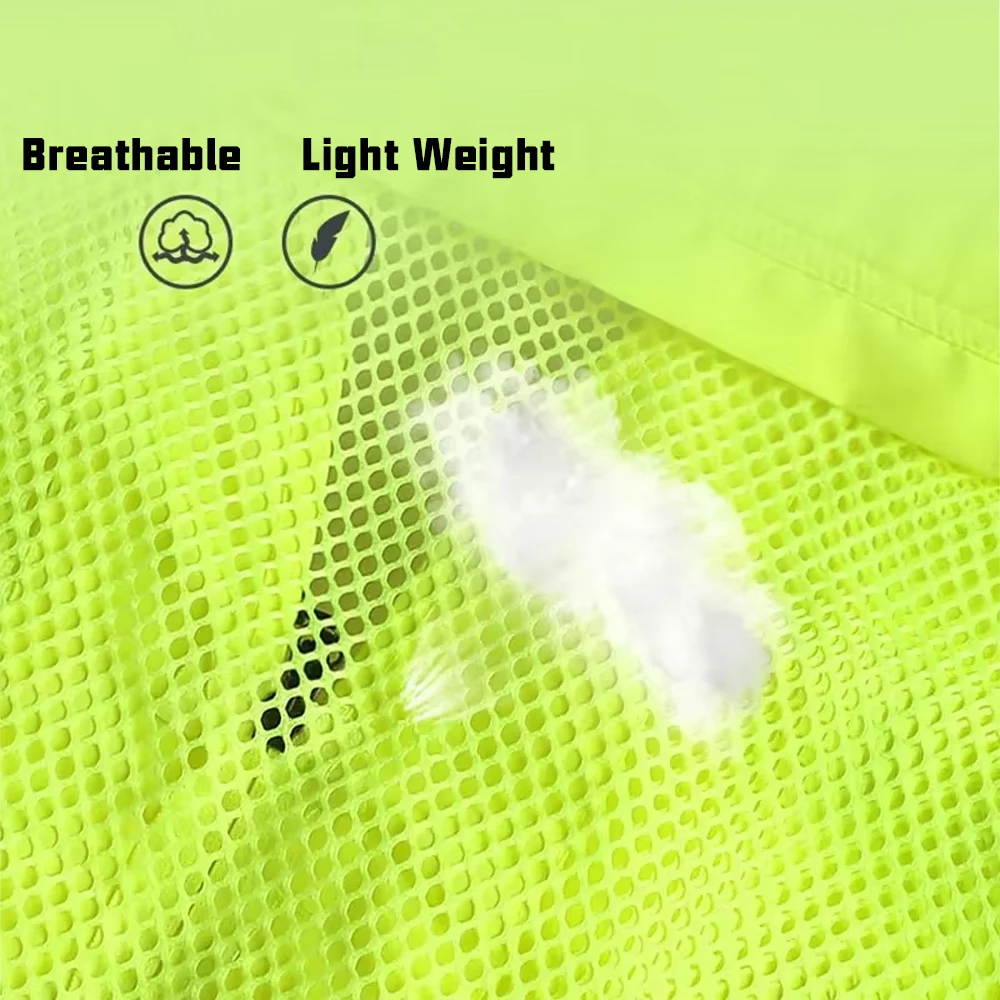 Hi Vis Workwear Safety Vest with Multi Pocket Emergency Rescue Volunteers Communication Safety Jacket Outdoor Work Clothing