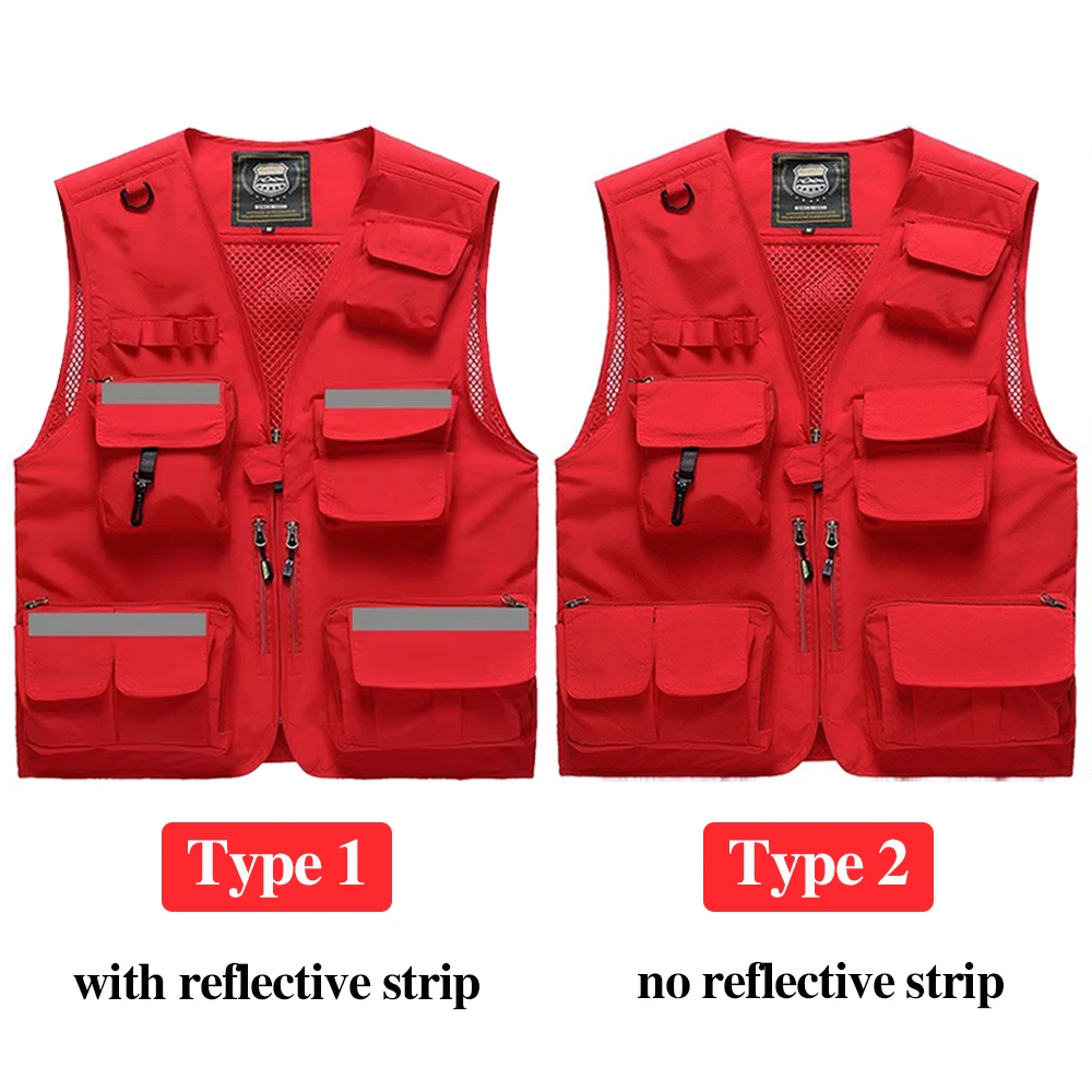 Hi Vis Workwear Safety Vest with Multi Pocket Emergency Rescue Volunteers Communication Safety Jacket Outdoor Work Clothing