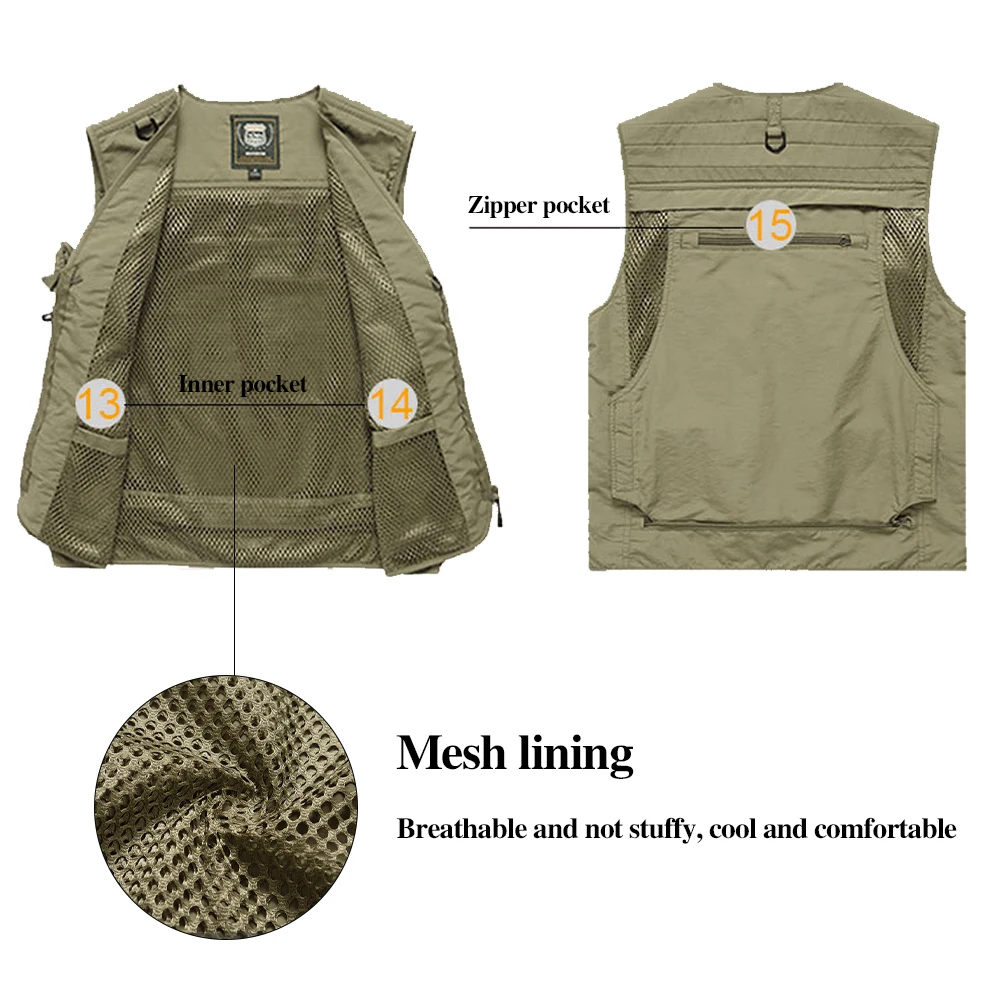 Hi Vis Workwear Safety Vest with Multi Pocket Emergency Rescue Volunteers Communication Safety Jacket Outdoor Work Clothing