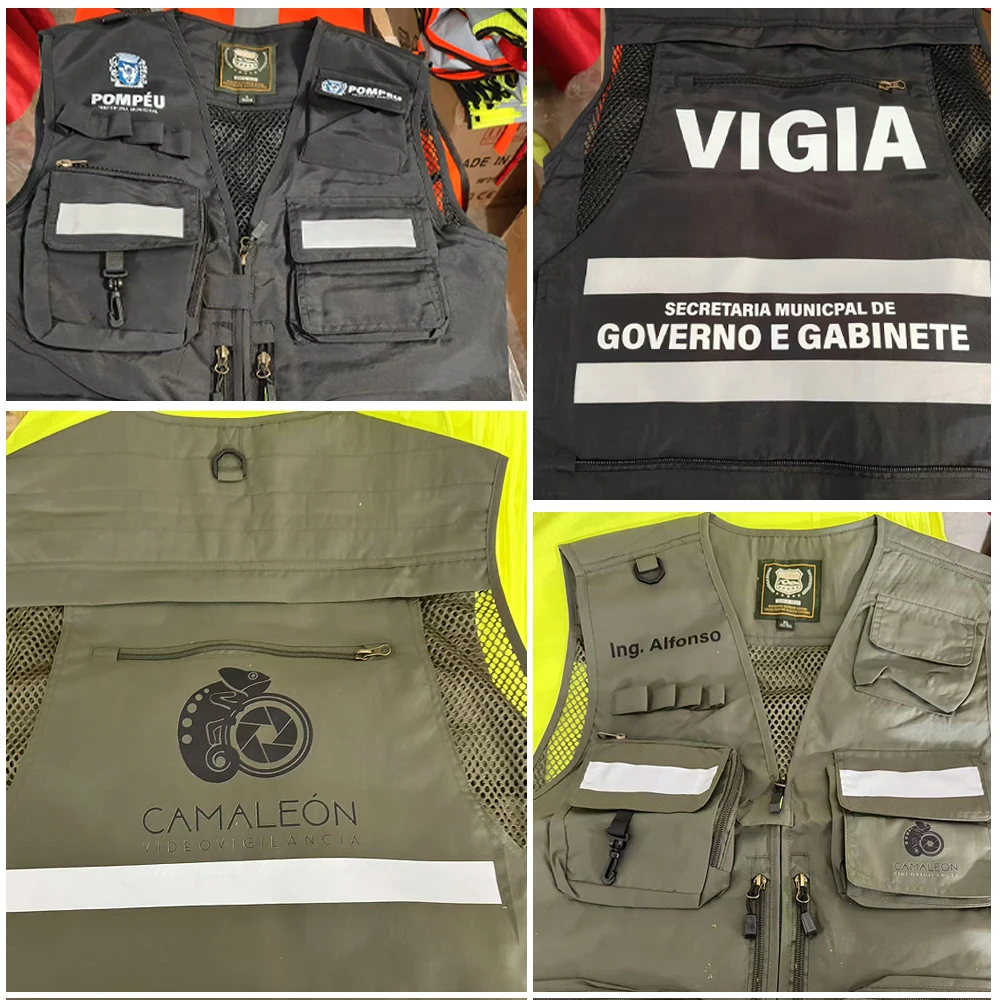 Hi Vis Workwear Safety Vest with Multi Pocket Emergency Rescue Volunteers Communication Safety Jacket Outdoor Work Clothing