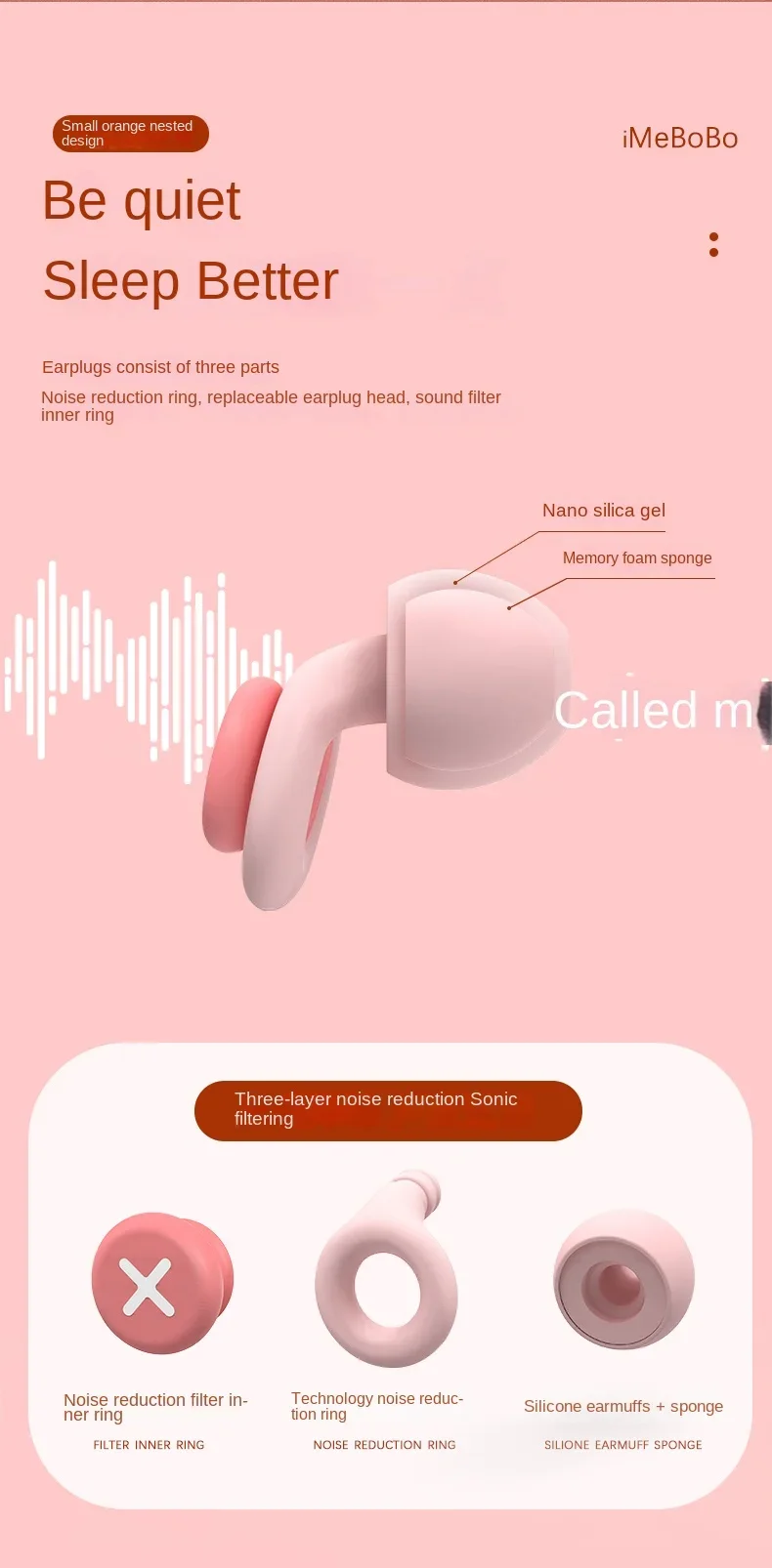 NEW Silicone Earplug Sleep Noise Ear Plug Canceling Noise Reduction Soundproof Anti Soft Slow Rebound Protection Ears Foam