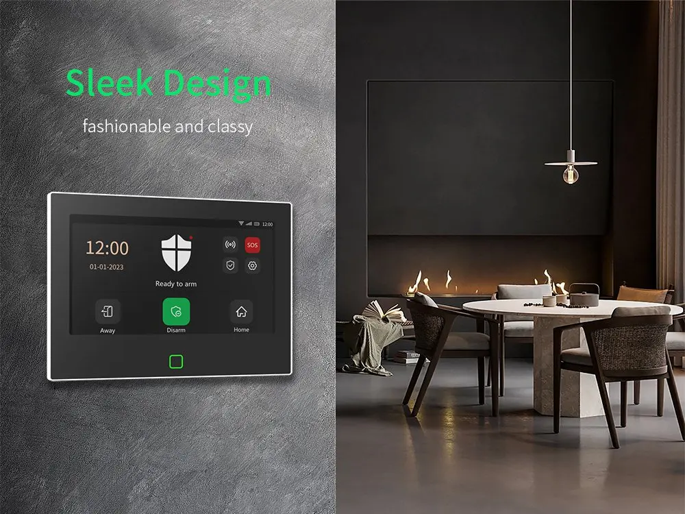 Staniot LoRa Version 7 inch Security Alarm System WiFi 4G Tuya Smart Home Burglar Kit 500m Transmission Distance Built-in Siren