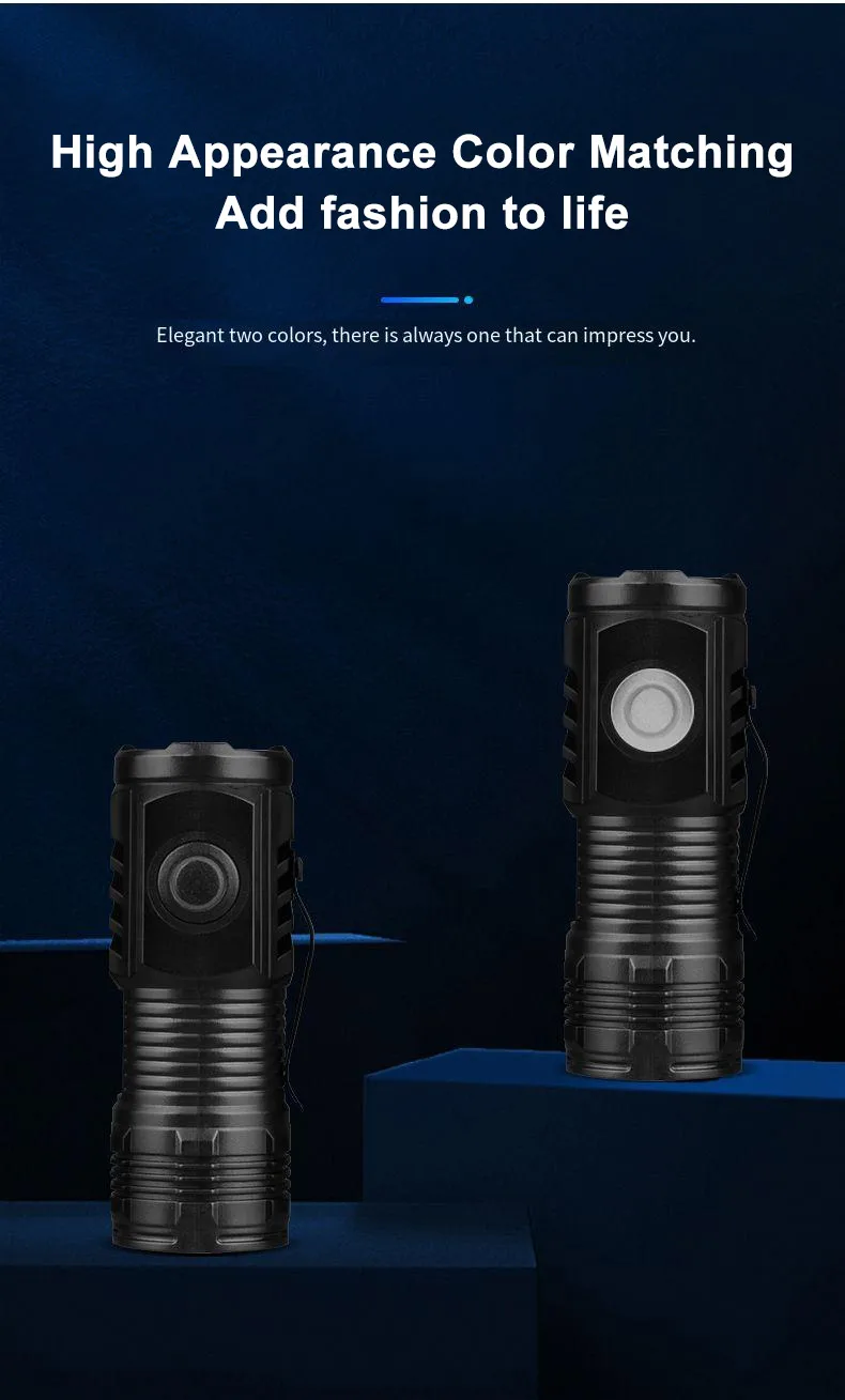 New Ultra Powerful Flashlight 3 Core LED Mini EDC Tactical Torch USB Rechargeable Outdoor Camping Fishing LED Hat Clip Lamp
