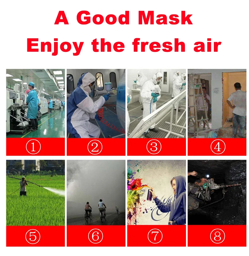 Fog-Proof 6800 Full Face Gas Mask Respirator Sets Industrial Painting Spraying Respiration Safety Work Protective Respirador
