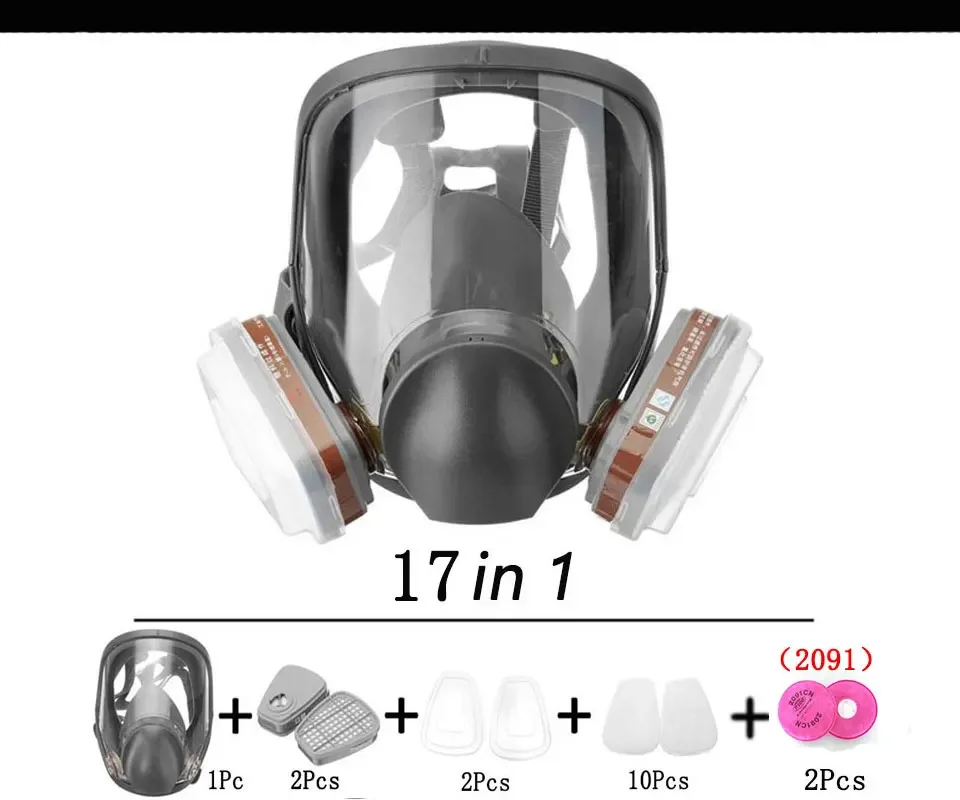 Fog-Proof 6800 Full Face Gas Mask Respirator Sets Industrial Painting Spraying Respiration Safety Work Protective Respirador