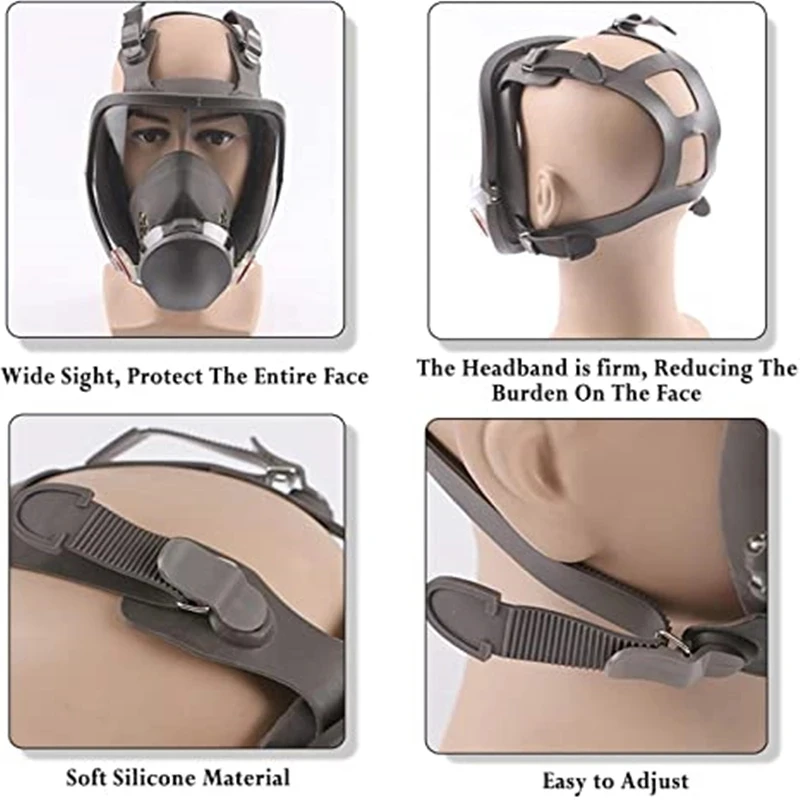 Fog-Proof 6800 Full Face Gas Mask Respirator Sets Industrial Painting Spraying Respiration Safety Work Protective Respirador