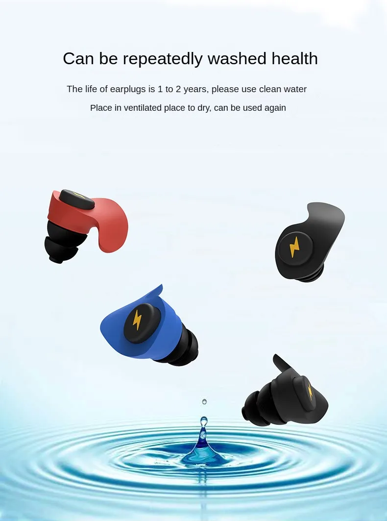 Noise-cancelling Sponge Earplugs Mute Sleep Soundproof Earplugs Separate Assembly Waterproof Silicone Earplugs Security