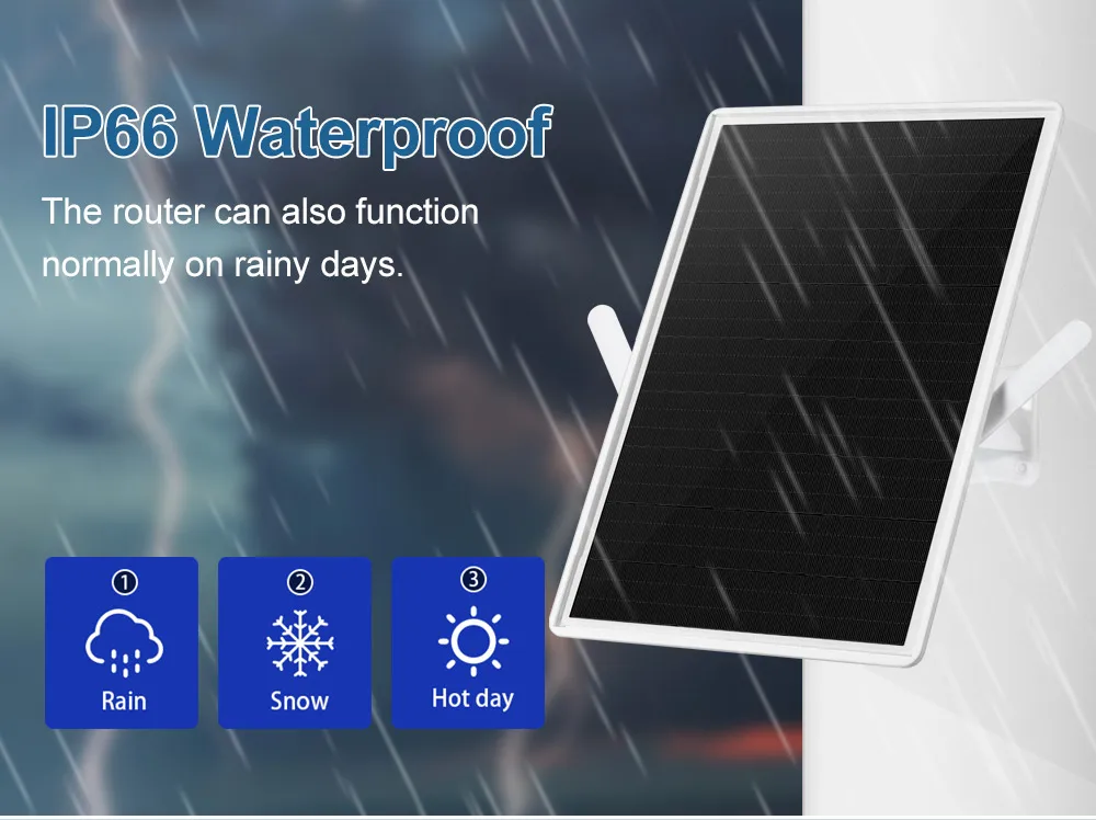 LS VISION Solar Powered WiFi Extender Signal Booster Outdoor Waterproof, Extends Coverage Up to 500ft Compatible with 2.4G WiFi