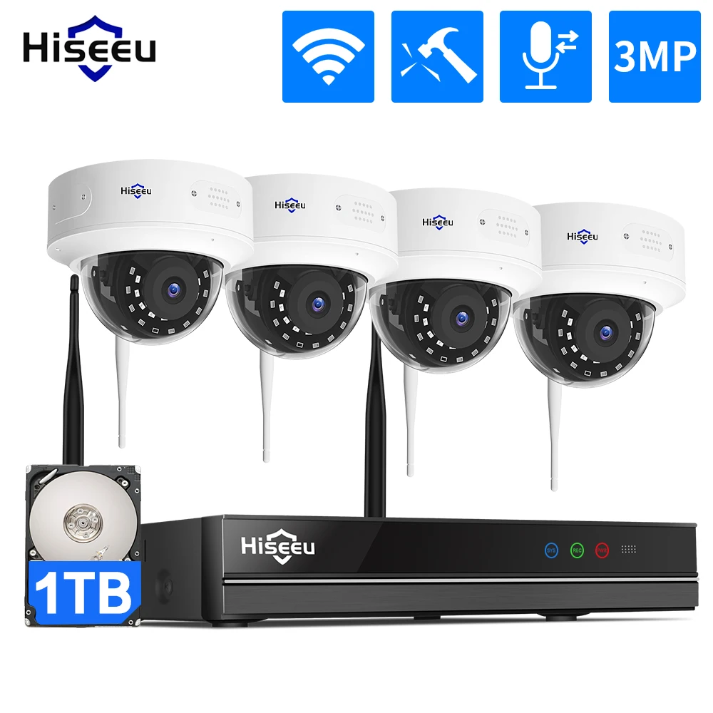 Hiseeu 3MP/5M Wireless IP Camera 3.6mm Lens Waterproof Security WiFi Camera for Hiseeu Wireless CCTV System Kits IP Pro APP View
