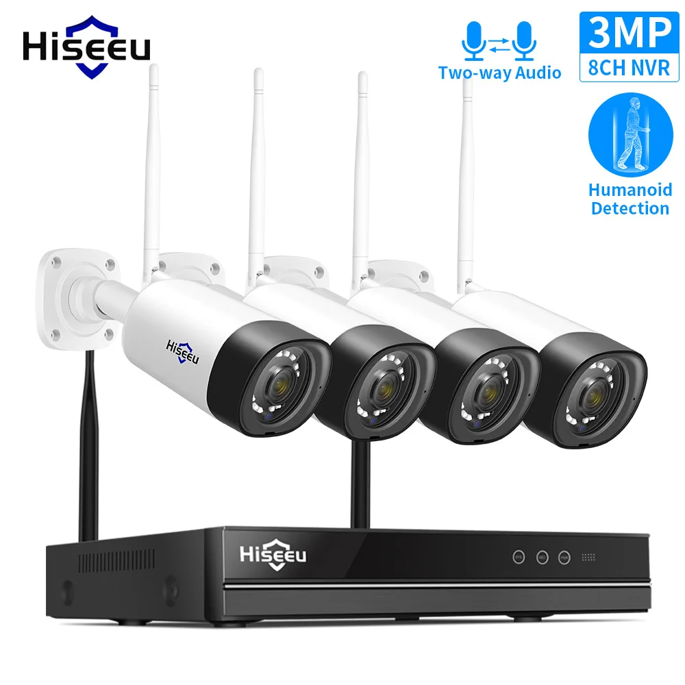 Hiseeu 3MP/5M Wireless IP Camera 3.6mm Lens Waterproof Security WiFi Camera for Hiseeu Wireless CCTV System Kits IP Pro APP View