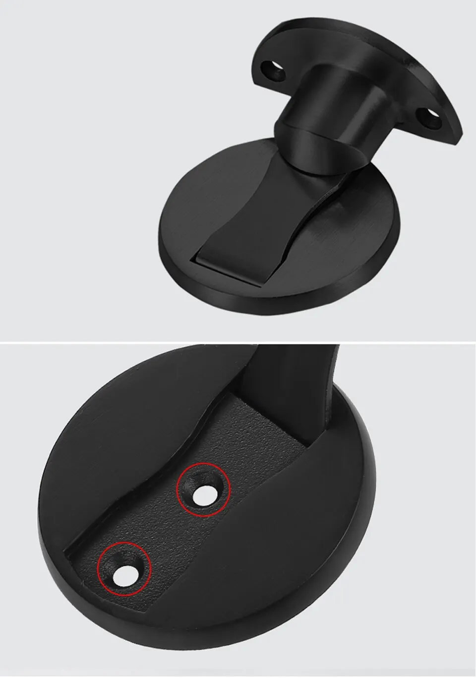 Invisible Magnetic Door Stopper Stainless Steel Punch-free Windproof Mechanical Self-locking Door Stop Door Stopper