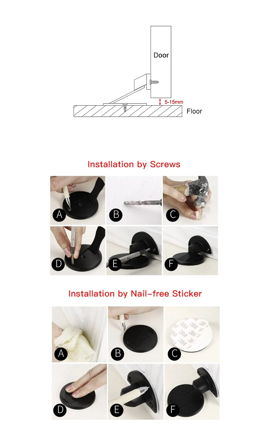 Invisible Magnetic Door Stopper Stainless Steel Punch-free Windproof Mechanical Self-locking Door Stop Door Stopper