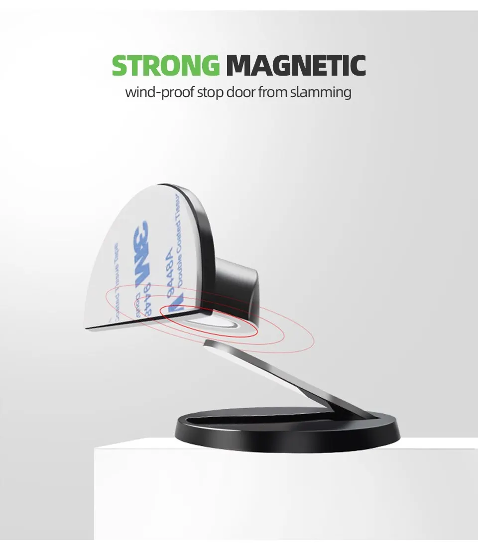 Invisible Magnetic Door Stopper Stainless Steel Punch-free Windproof Mechanical Self-locking Door Stop Door Stopper