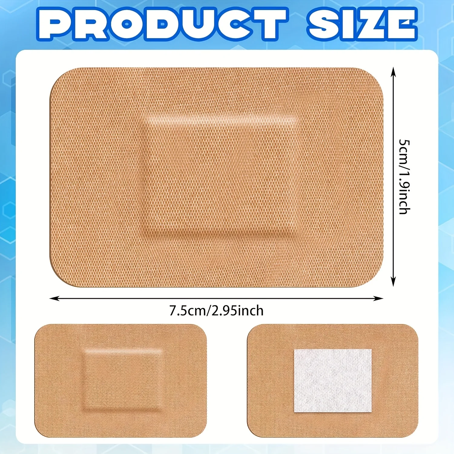 50pcs Large Bandages 3 x 4 Inch Wound Care Elastic Bandages Latex-Free Fabric Bandages for Wound Care and Protection Large Banda