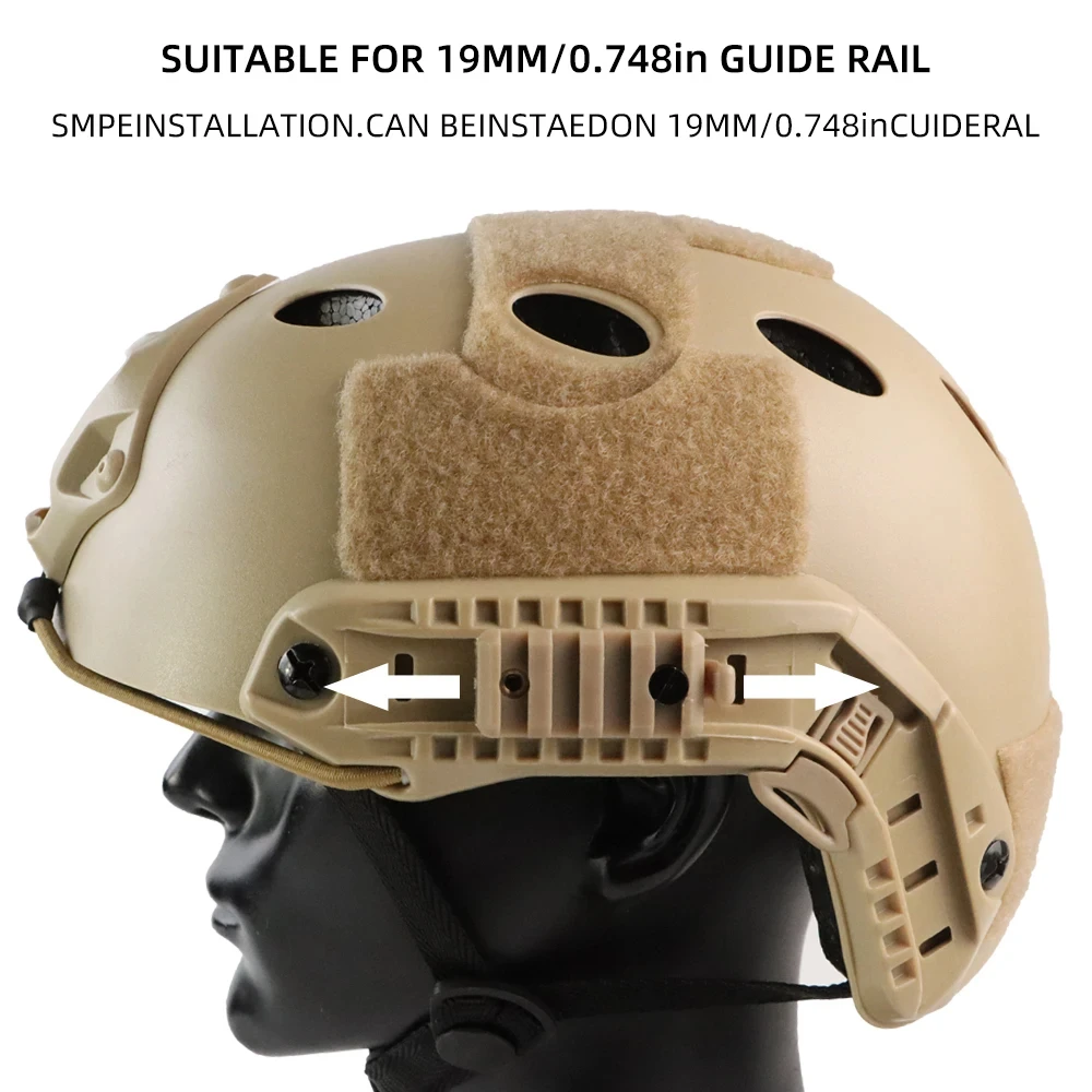 BOOIU Tactical Helmet Rail Slider Airsoft Helmet Rail Slider Mount Accessories Flashlight Clip Multifunctional Helmet Adapter