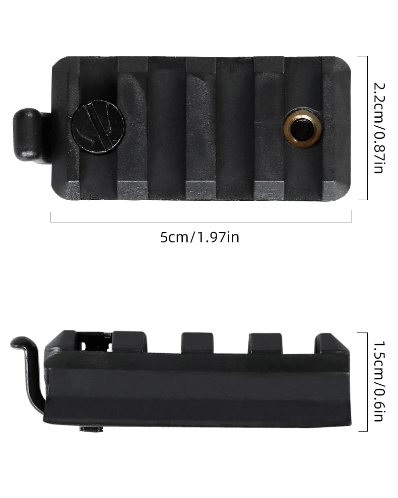BOOIU Tactical Helmet Rail Slider Airsoft Helmet Rail Slider Mount Accessories Flashlight Clip Multifunctional Helmet Adapter