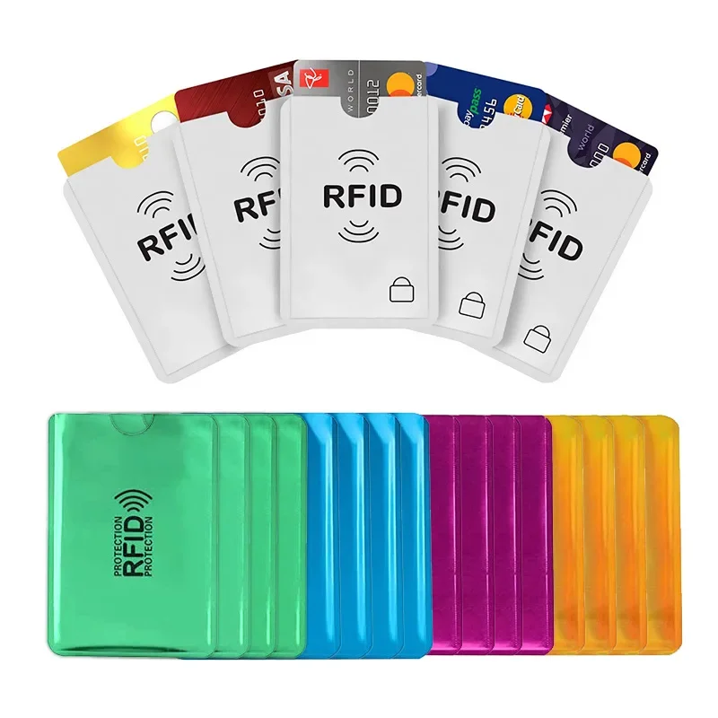 10pcs Anti-Scan Card Sleeve Anti-theft Anti-magnetic Anti RFID/NFC scanning Aluminium Foil Safty Bank Card ID Card Card Holder