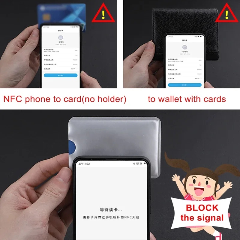 10pcs Anti-Scan Card Sleeve Anti-theft Anti-magnetic Anti RFID/NFC scanning Aluminium Foil Safty Bank Card ID Card Card Holder