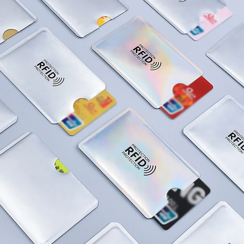 10pcs Anti-Scan Card Sleeve Anti-theft Anti-magnetic Anti RFID/NFC scanning Aluminium Foil Safty Bank Card ID Card Card Holder