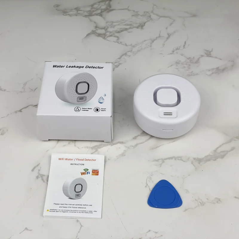 Tuya WiFi Water Leak Detector 100dB Smart Sound Alarm APP Real-time Monitoring Home Kitchen/Basement/Laundry Room Protection