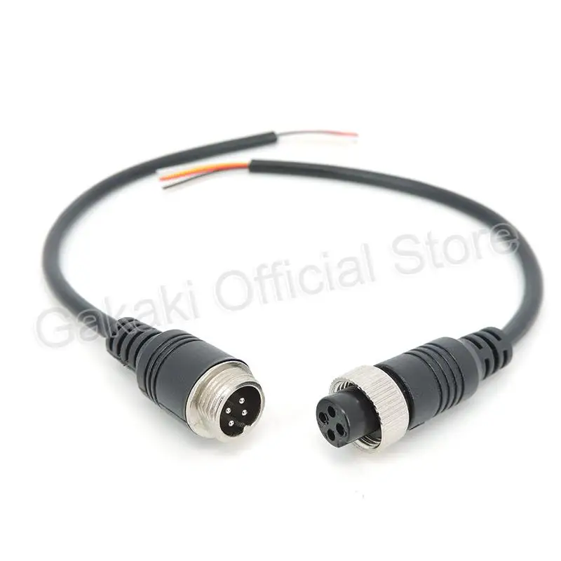 M12 Aviation Signal Cable Male Female Plug 4 Pin Wire for CCTV Car Camera DVR Video Monitor Subwoofer