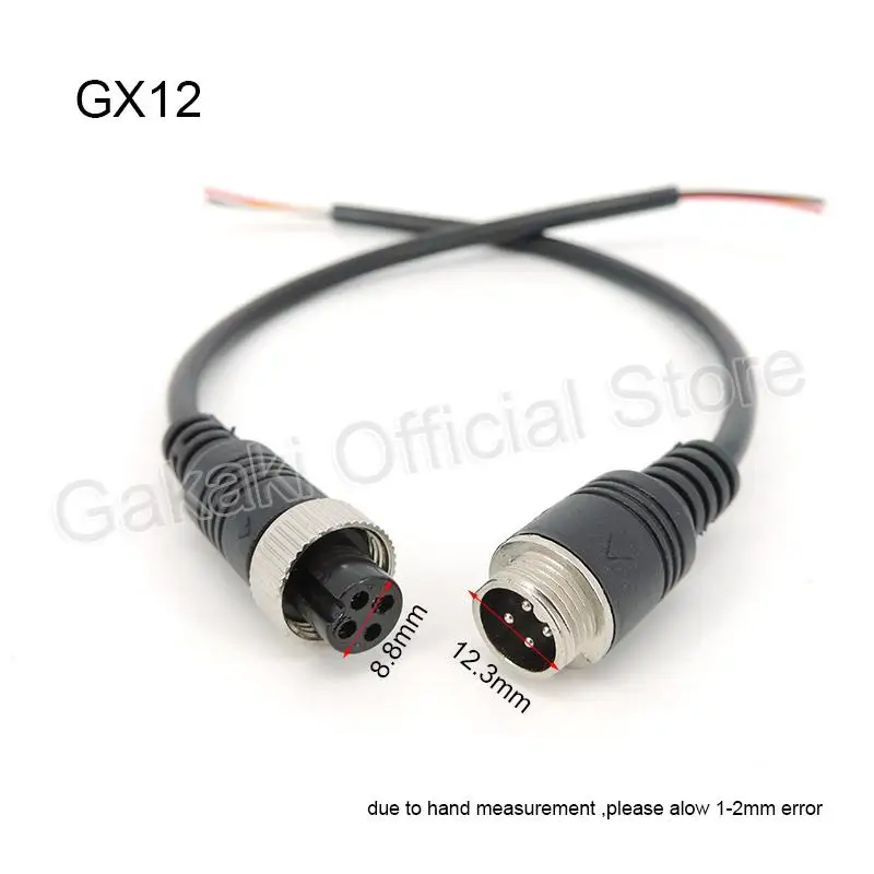 M12 Aviation Signal Cable Male Female Plug 4 Pin Wire for CCTV Car Camera DVR Video Monitor Subwoofer
