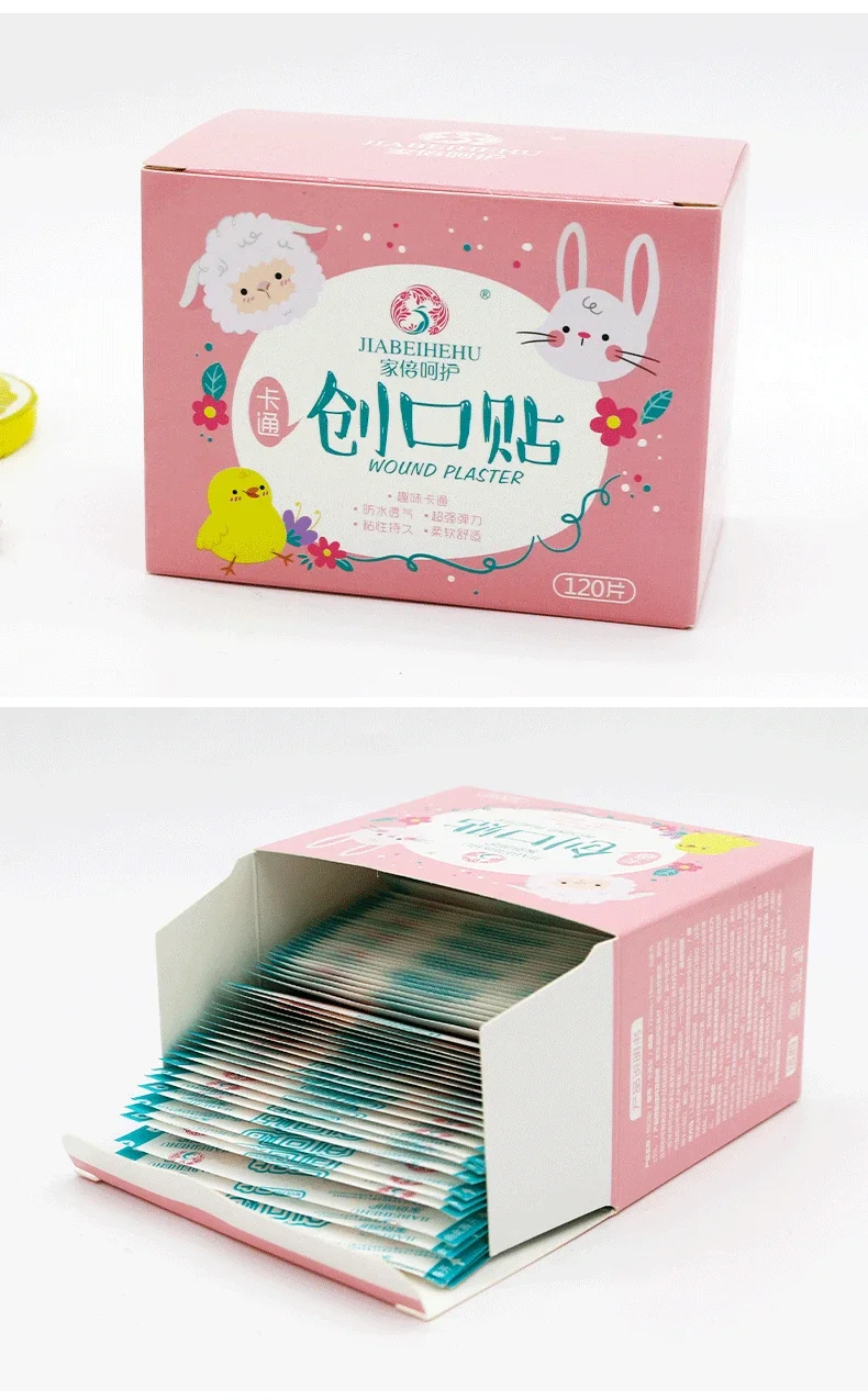 120pcs Cartoon Waterproof Wound Bandages for Kids First Aid Children's Plaster Wraps Non-Toxic Fun Designs for Safe Healing