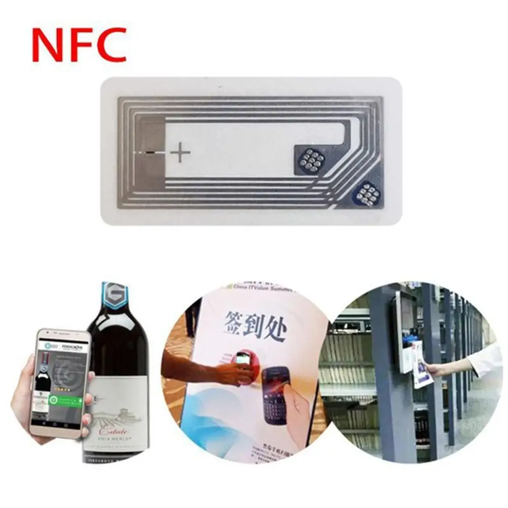 10Pcs NFC Chip Ntag213 Sticker Wet Inlay 11x21MM 13.56MHz Label Tag 213 Anti-counterfeiting Label Electronic Label