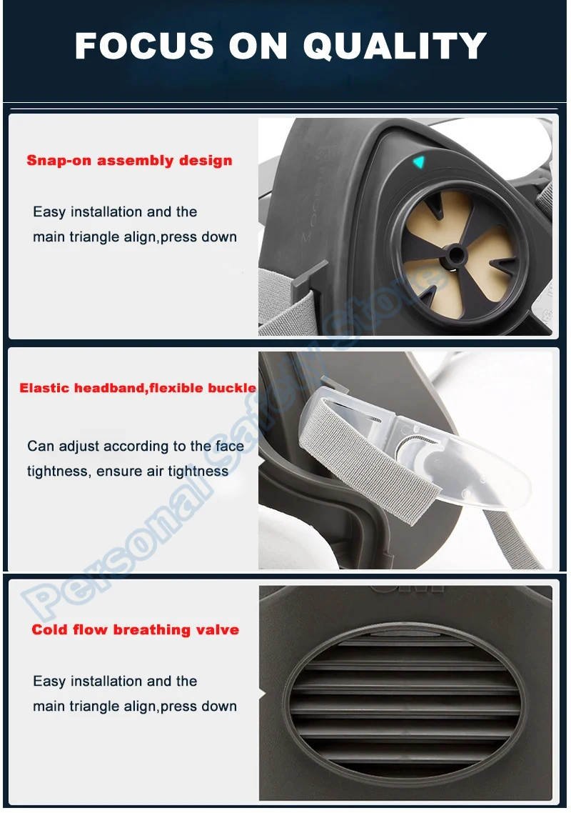 41in1 3700 Type Industrial Painting Spraying Respirator Safety Work Filter Dust Proof Full Face Gas Mask Formaldehyde Protection