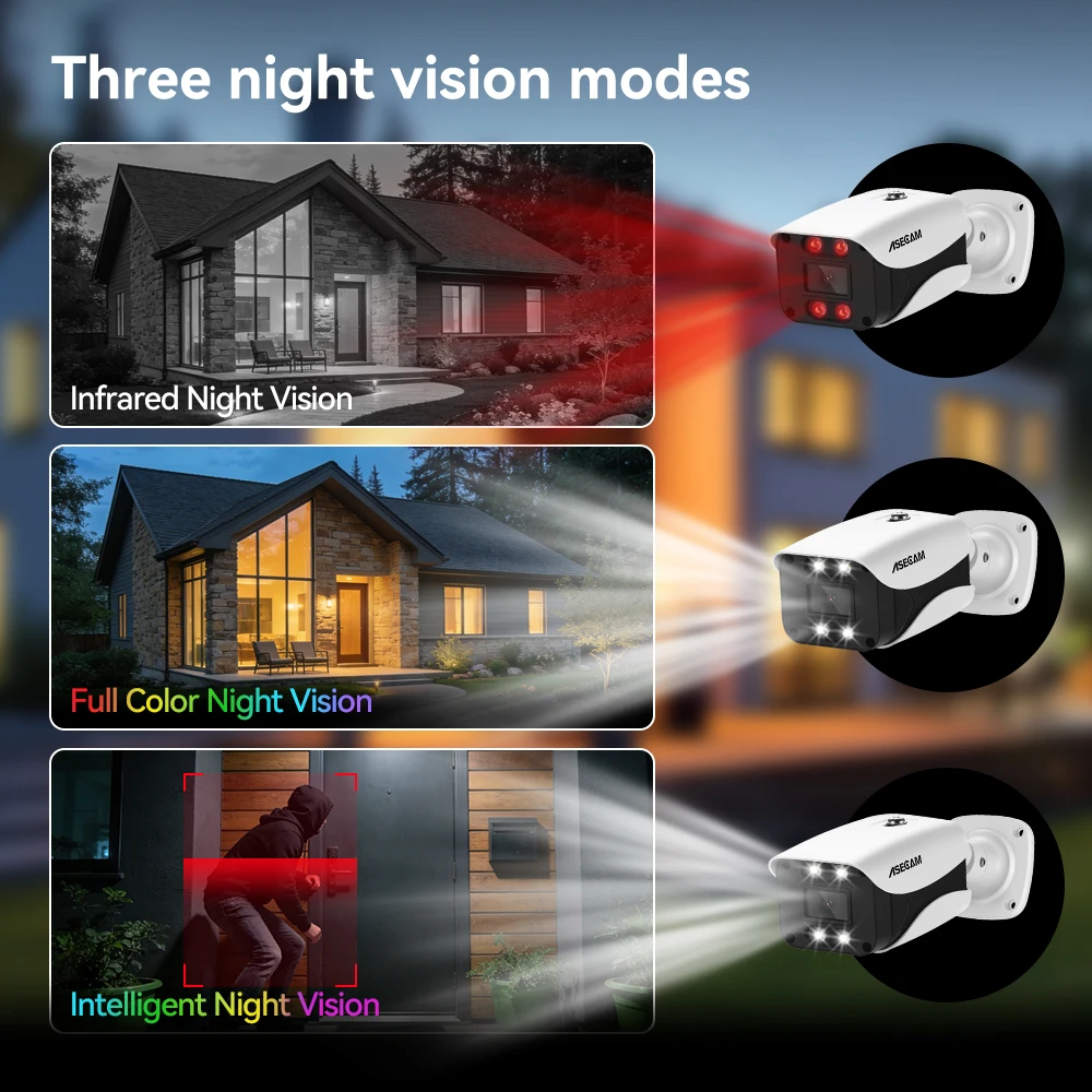 8MP 4K IP Camera Outdoor H.265 Onvif Bullet CCTV Array Night Vision IR 4MP POE Video Security Camera