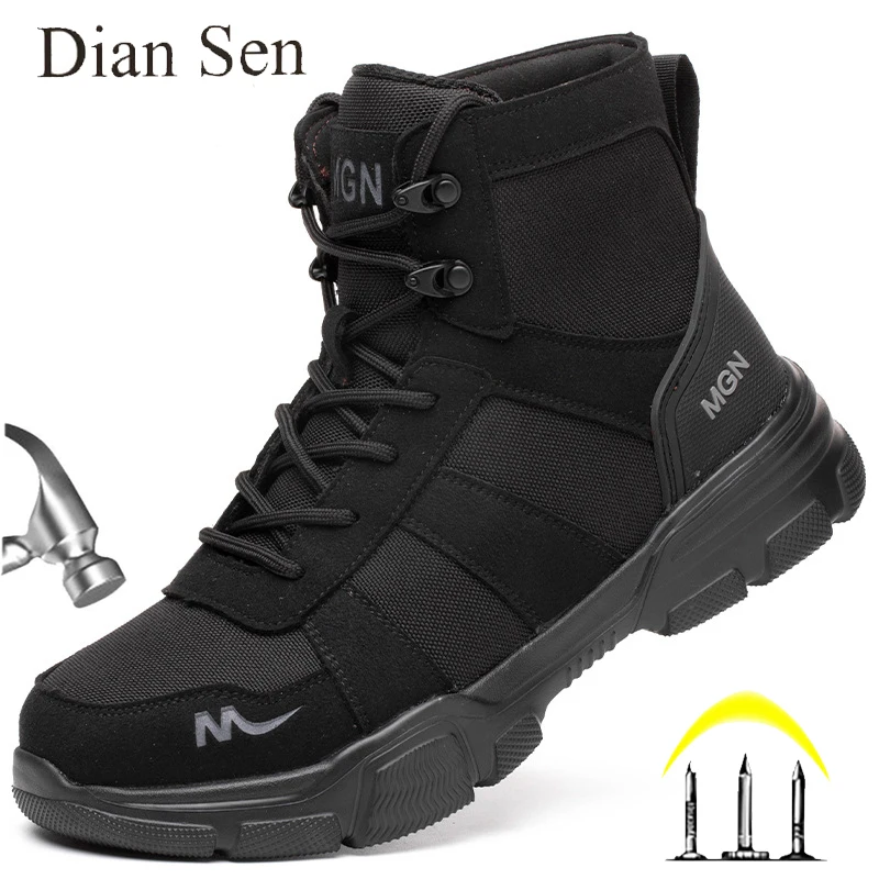 Work Boots Indestructible Safety Shoes Men Steel Toe Shoes Puncture-Proof Sneakers Women Non Slip Work Shoes Male Tactical Boots