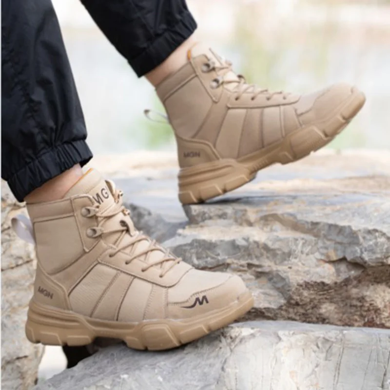 Work Boots Indestructible Safety Shoes Men Steel Toe Shoes Puncture-Proof Sneakers Women Non Slip Work Shoes Male Tactical Boots