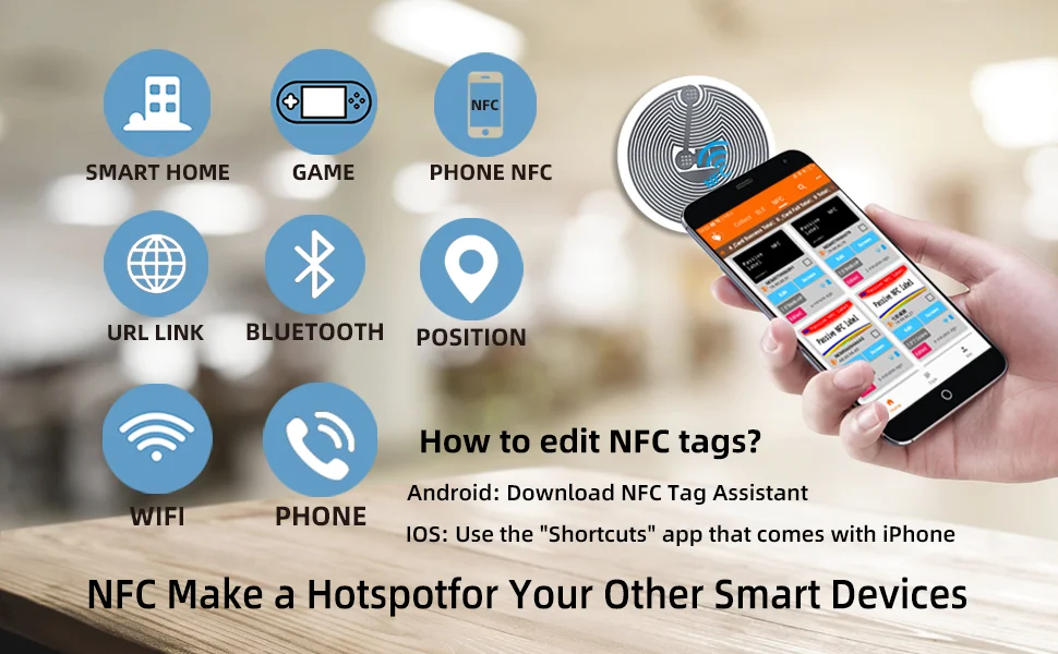 NFC Tags Nt/ag213 Nt ag215 NFC Sticker 13.56Mhz Programmable NT/AG 213 215 RFID tag Stickers Adhesive Labels for NFC Phones