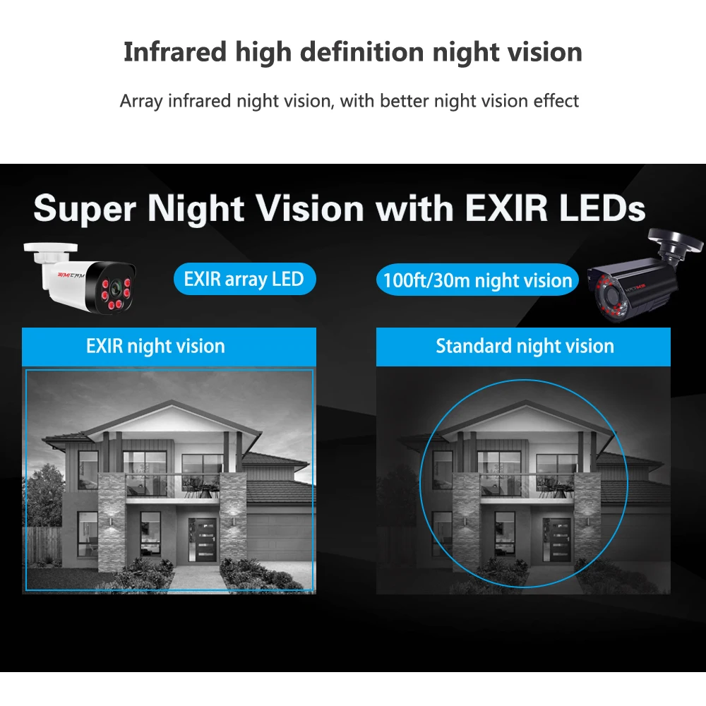 SIMICAM 4K Poe Camera With Audio 48V POE/DC 12V 4MP/5MP/8MP Super HD Infrared Night Vision Bullet Video Surveillance for Nvr
