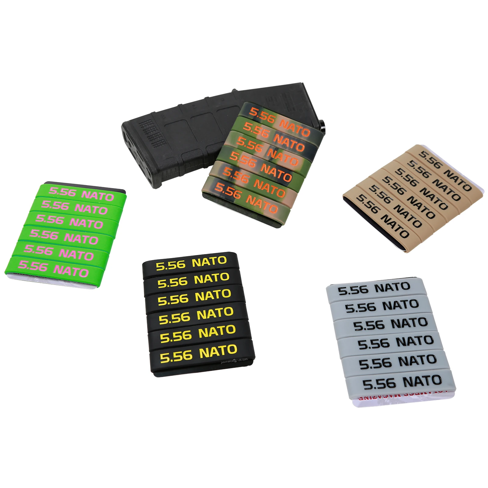 6 Pack Magazine Marking Band for 5.56 Nato 300 Blackout Magazine Marking Rubber Band Muti-Colors High Quality For Gun Safety