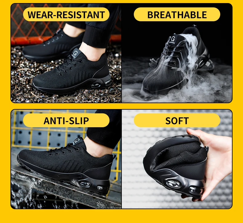 New Styles Men Safety Boots With Steel Toe Cap Anti-smash Work Sneakers Safety Shoes Men IndestructibleWork Boots Tactical Boots