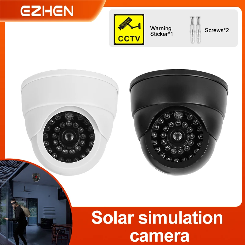 1PC Fake Camera LED Light Simulation Camera Dome Camera Realistic Dummy Fake Security Monitor Camera Surveillance Security