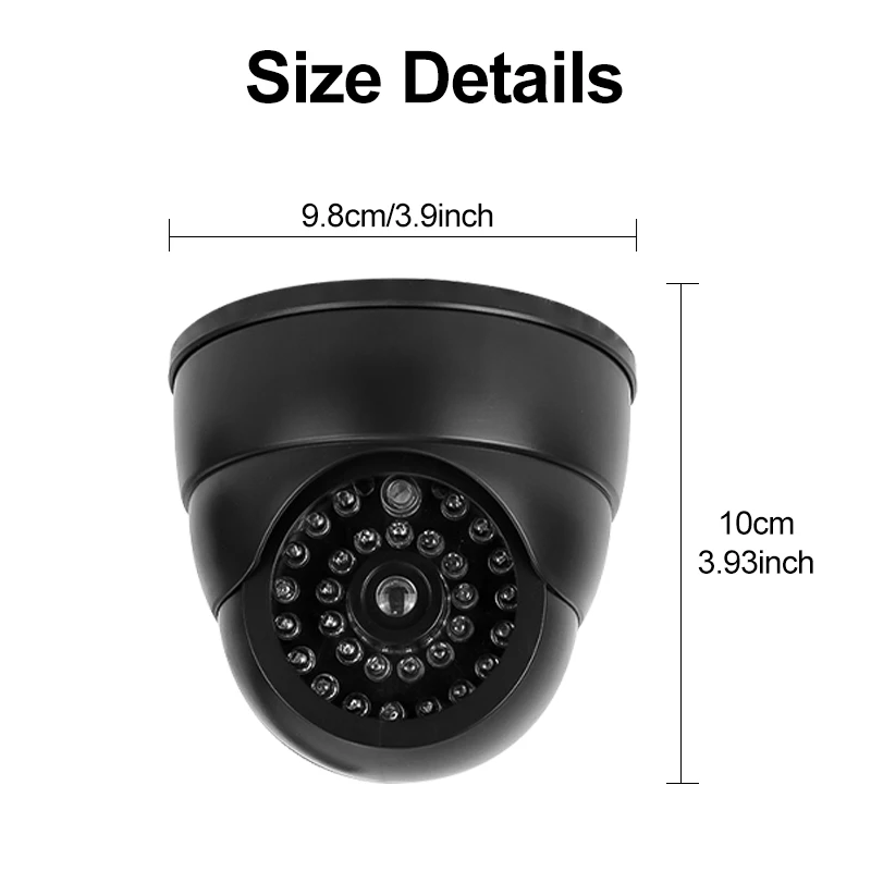 1PC Fake Camera LED Light Simulation Camera Dome Camera Realistic Dummy Fake Security Monitor Camera Surveillance Security