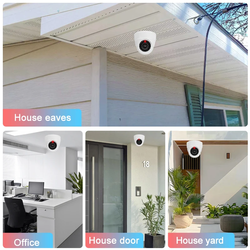 1PC Fake Camera LED Light Simulation Camera Dome Camera Realistic Dummy Fake Security Monitor Camera Surveillance Security