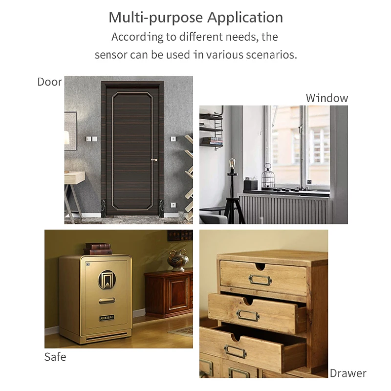 Tuya ZigBee Smart Door Window Sensor Door Open Closed Detectors Smart Home Security Protection Alarm System for Alexa Google
