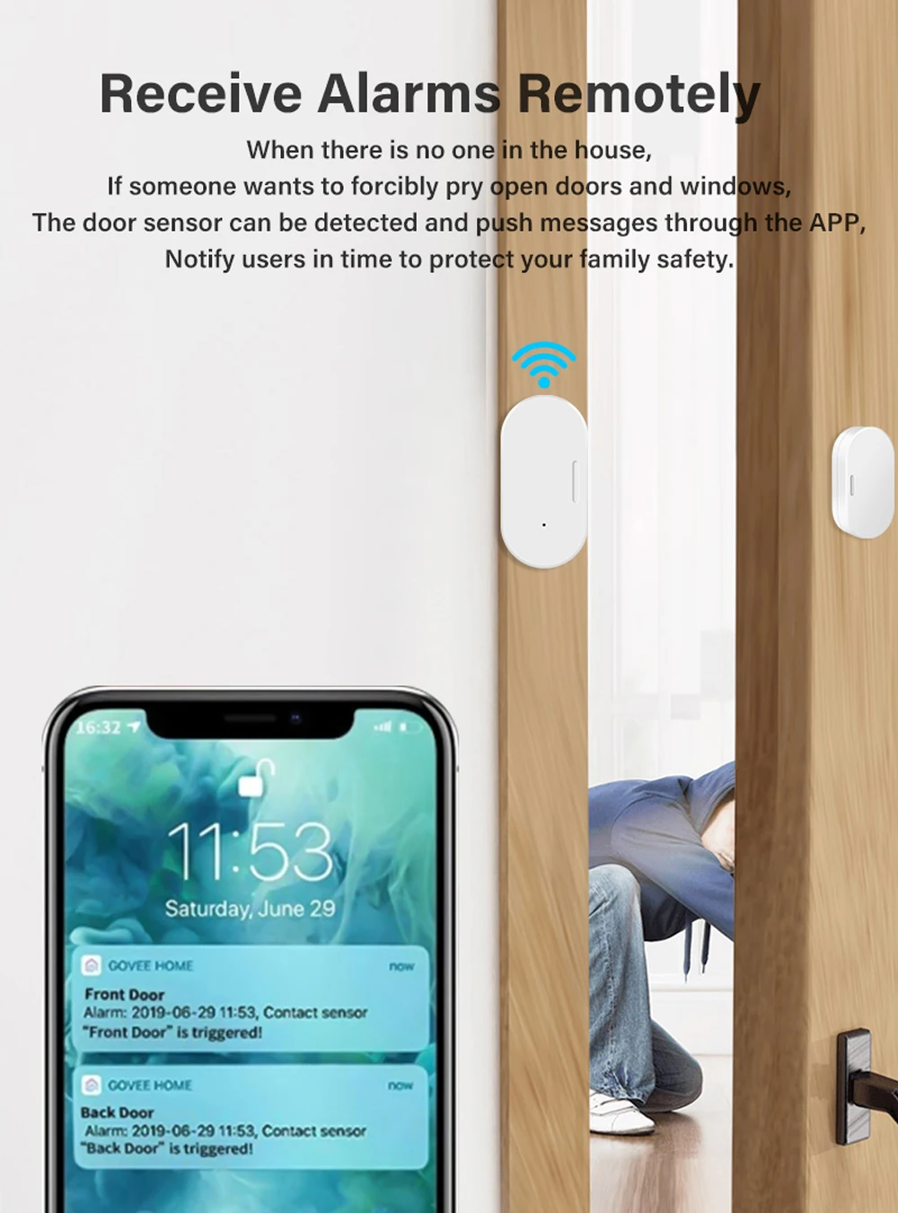 Tuya ZigBee Smart Door Window Sensor Door Open Closed Detectors Smart Home Security Protection Alarm System for Alexa Google