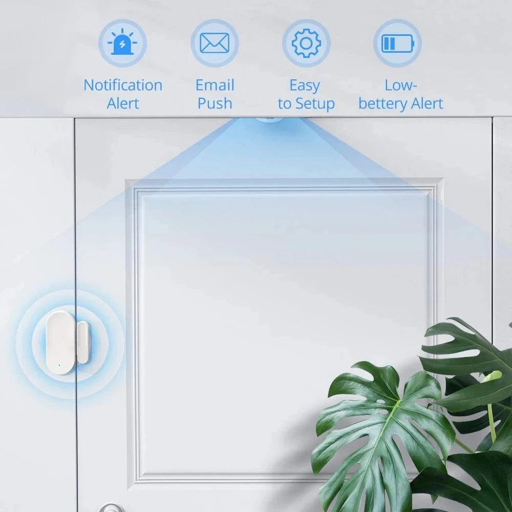 Tuya ZigBee Smart Door Window Sensor Door Open Closed Detectors Smart Home Security Protection Alarm System for Alexa Google