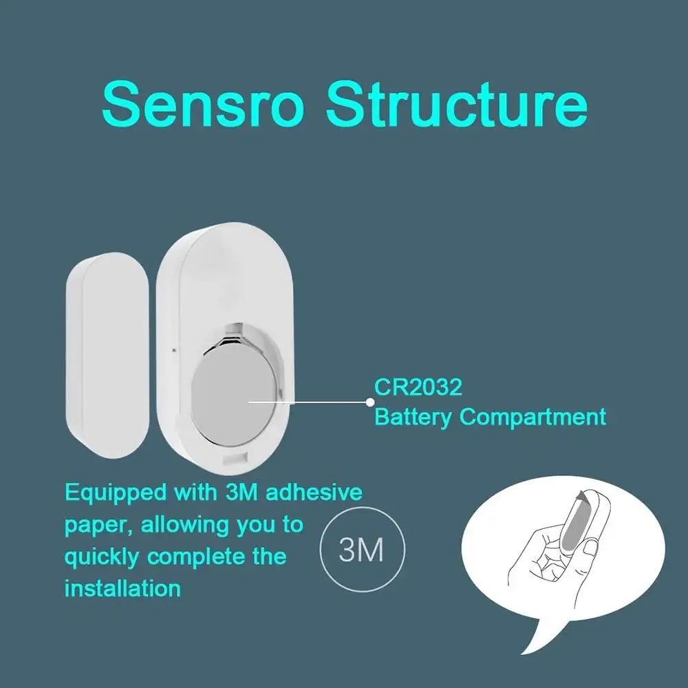 Tuya ZigBee Smart Door Window Sensor Door Open Closed Detectors Smart Home Security Protection Alarm System for Alexa Google