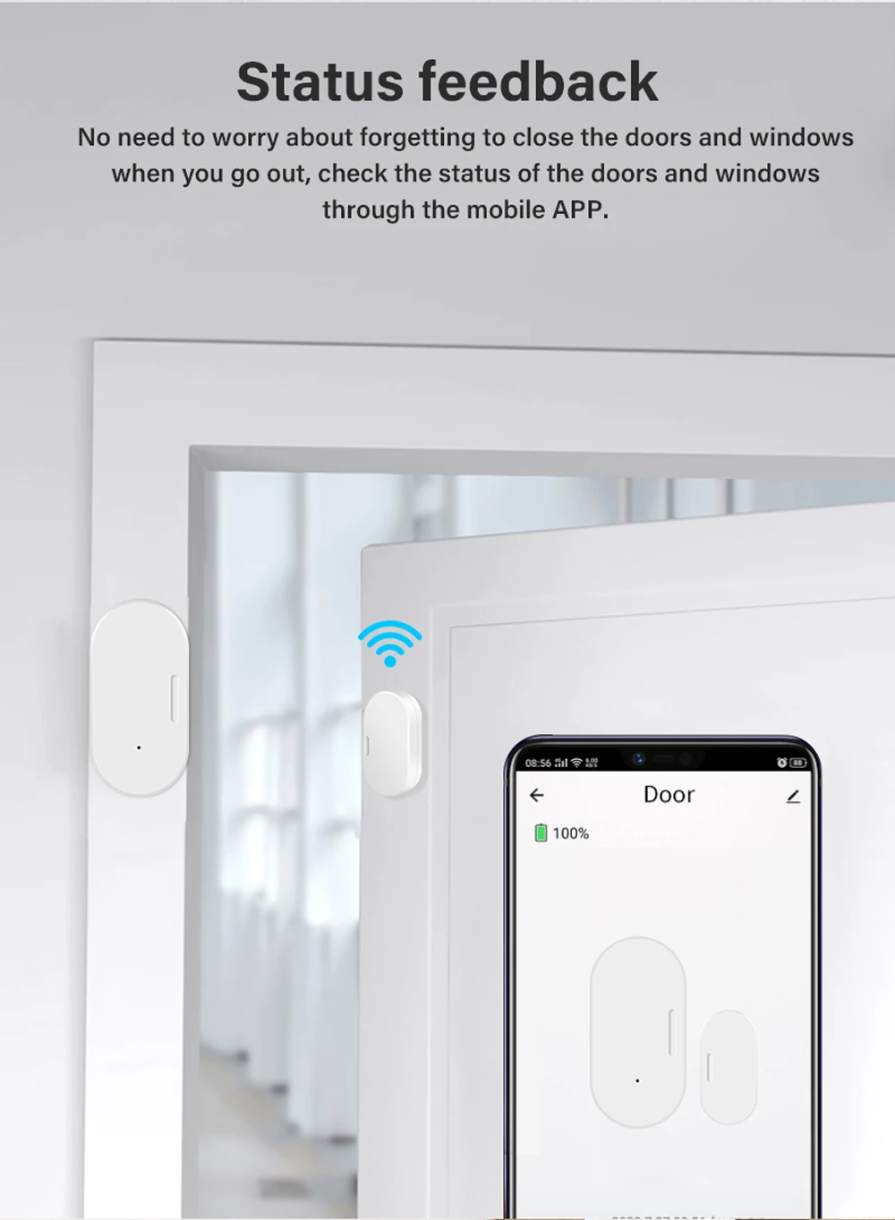 Tuya ZigBee Smart Door Window Sensor Door Open Closed Detectors Smart Home Security Protection Alarm System for Alexa Google