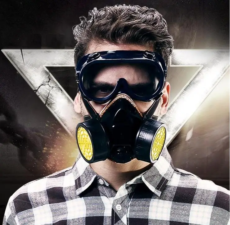 Half Gas Mask Respirator Organic Vapor Chemical Anti Dust Paint Industrial Dual Filters Safety Protection Mask Goggles Wholesale