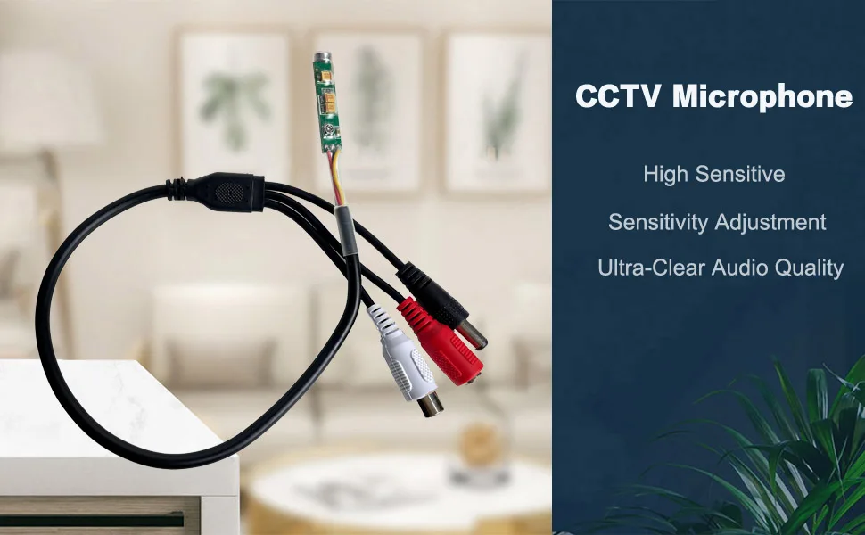Uvusee Mini Microphone High Sensitive Pickup Audio Mic Microphone for Cctv Security Camera DVR System
